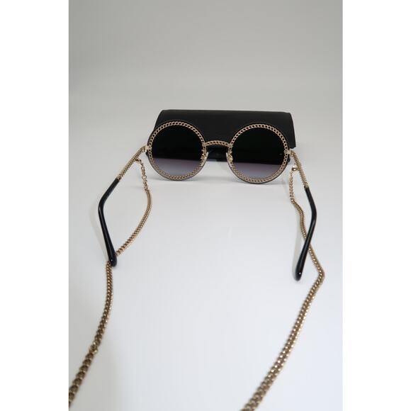 Chanel CH4245 Triple Chain Round Sunglasses Black - Picture 9 of 12